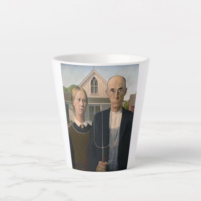 Tasse Latte American Gothic : Vie rurale pauvre paysan (Devant)