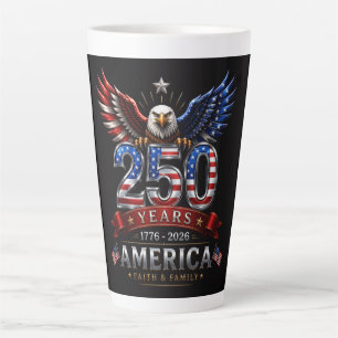 Tasse Latte Amérique 250 Aigle Patriotique Foi Famille