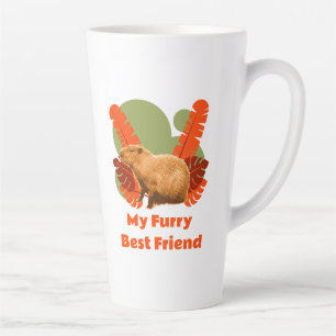Tasse Latte Ami à Fourrure Capybara Animal Tropical