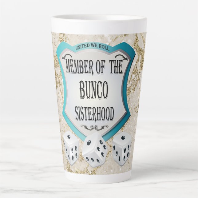Tasse Latte Ami du joueur de Bunco Funny (Devant)