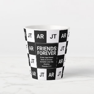 Tasse Latte AMIS chrétiens modernes de Monogramme pour toujour
