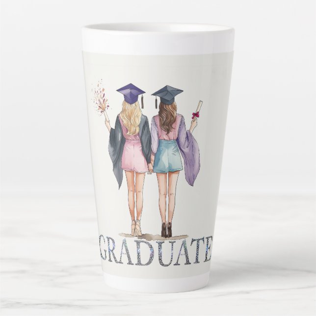 Tasse Latte Amis diplômés (Devant)