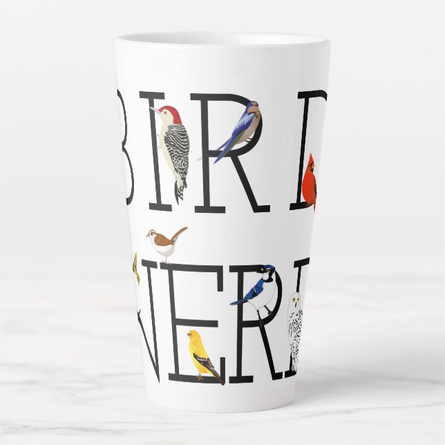 Tasse Latte Amortissement Nerd d'oiseaux deux (Devant)