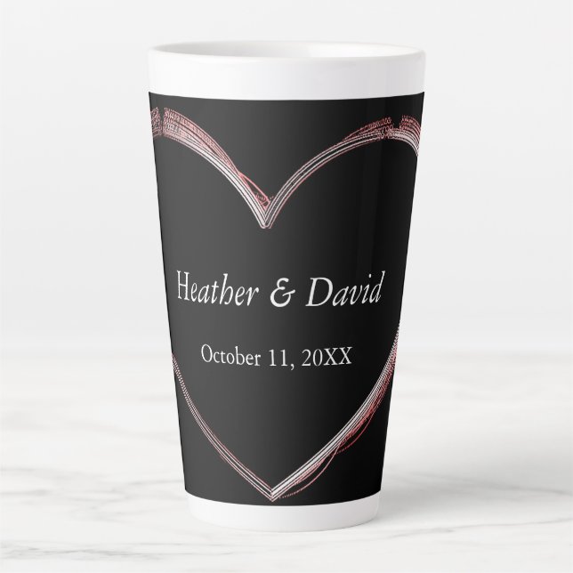 Tasse Latte Amour Coeur Attractif Charming Mariage (Devant)