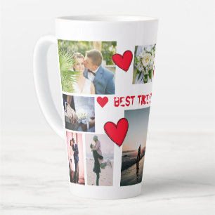 Tasse Latte Amour Customisé MEILLEUR TEMPS JAMAIS Collage 12 