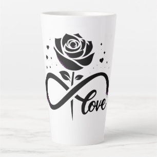 Tasse Latte Amour Infini Rose Noire - Amour Romantique Éternel