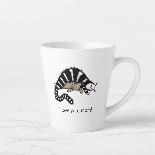 Tasse Latte Amour Maman Chat Mère Mignonne Mamma (Droite)