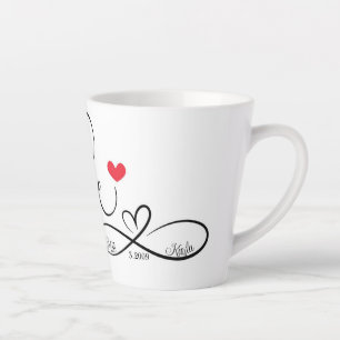 Tasse Latte Amour personnalisé et coeur infini