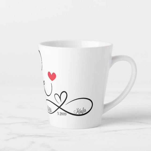 Tasse Latte Amour personnalisé et coeur infini (Droite)