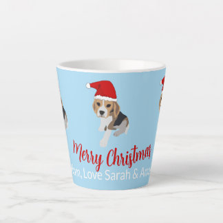 Tasse Latte Amoureux de les chiens XMAS NOËL SANTA HAT BEAGLE