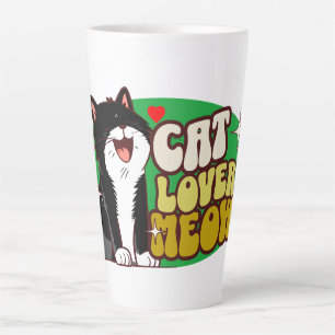 Tasse Latte Amoureux des chats - chat noir