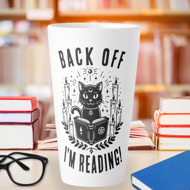 Tasse Latte Amoureux du livre drôle Retour Je lis (Créateur téléchargé)