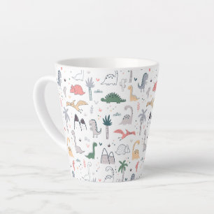 Tasse Latte Amusant Pastel Dinosaur Motif de scène