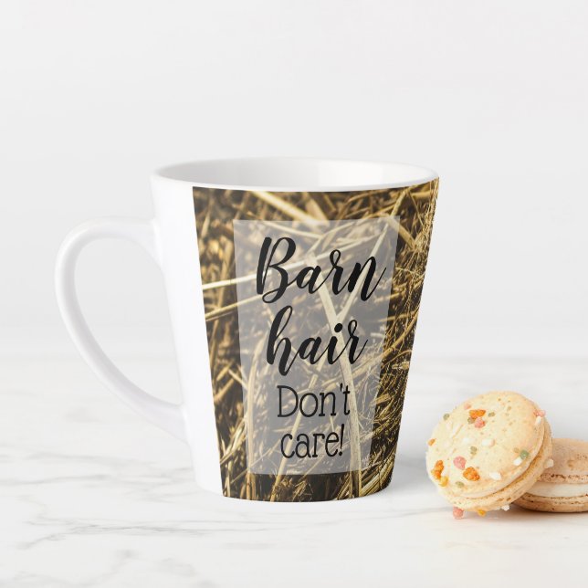 Tasse Latte Amusante Cowgirl Les cheveux de la grange ne s'en  (En situation)