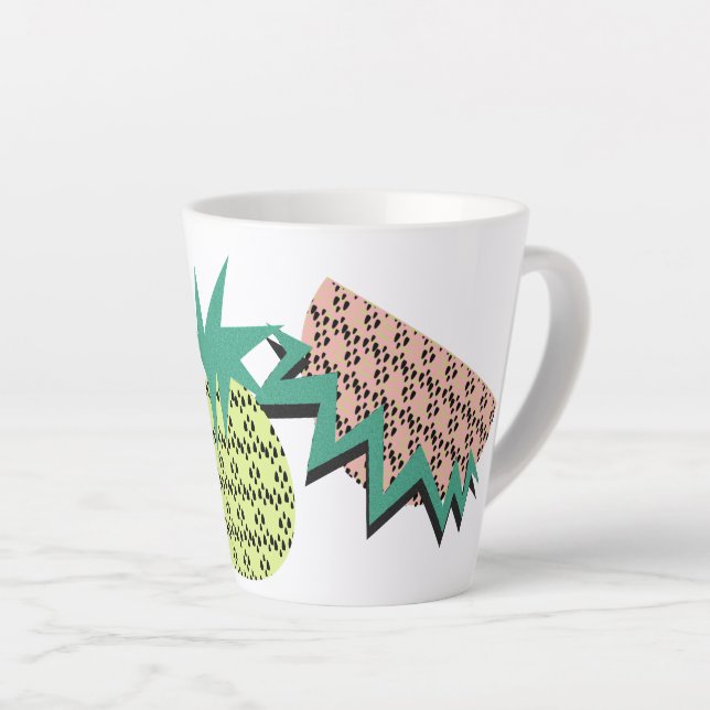 Tasse Latte Ananas Pastèque Abstrait  (Angle droit)