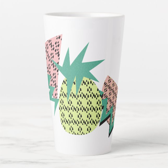 Tasse Latte Ananas Pastèque Abstrait  (Devant)