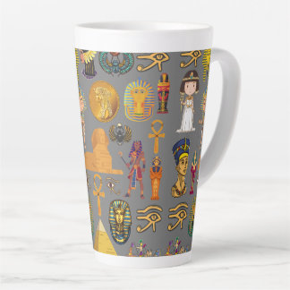 Tasse Latte Ancient Egyptian Hieroglyphic -Pattern Pharaoh 