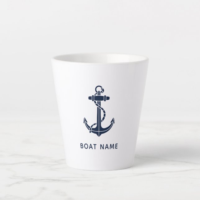 Tasse Latte Ancre de bateau Custom Crew Swag Custom (Devant)