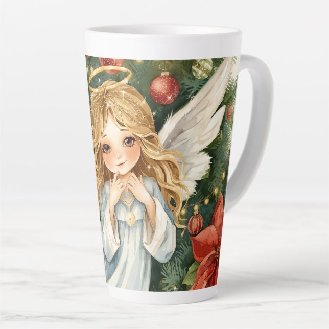 Tasse Latte Ange de Noël  (Angle droit)