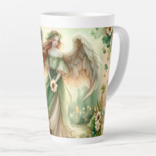 Tasse Latte Ange Sérénité Trèfle