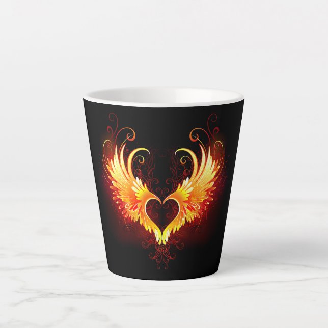 Tasse Latte Angel Fire Heart with Wings (Devant)