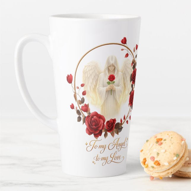 Tasse Latte AngelicFaith CœurDOr (En situation)