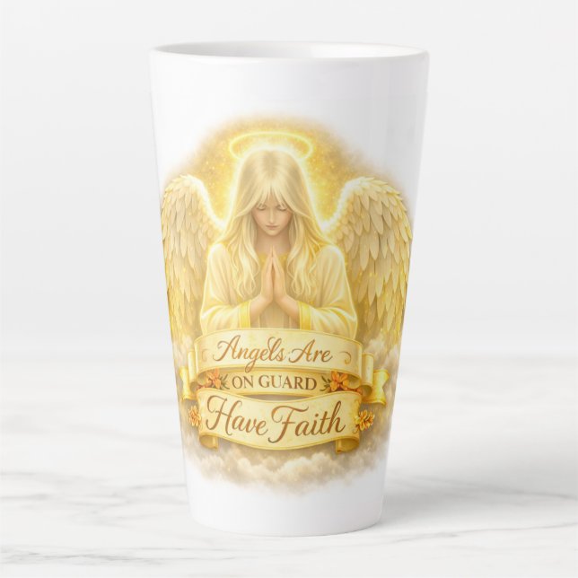 Tasse Latte AngelicFaith CœurD'or (Devant)