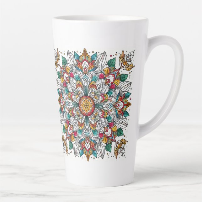 Tasse Latte anges de Noël multicolores (Droite)