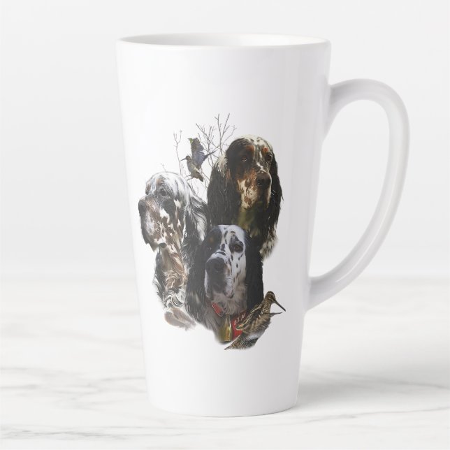 Tasse Latte Anglais Setter, chasse à la bécasse (Droite)