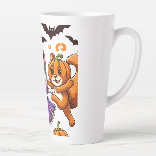Tasse Latte Animaux dansants en costumes d'Halloween (Droite)