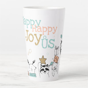 Tasse Latte Animaux de caricatures de vacances amusants heureu