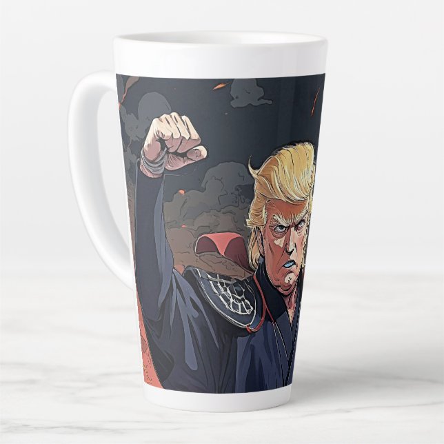 Tasse Latte Anime Trump - Première levée (Angle gauche)