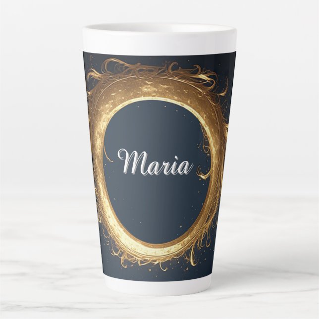 Tasse Latte Anneau circulaire orné doré (Devant)