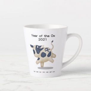 Tasse Latte Année de l'animal zodiaque Ox Cute 2021