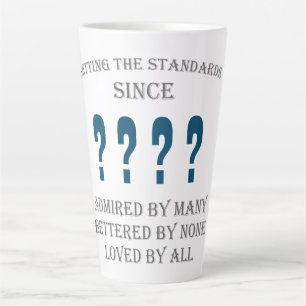 Tasse Latte Anniversaire Ajouter Année Nom Date Amour Papa Fam