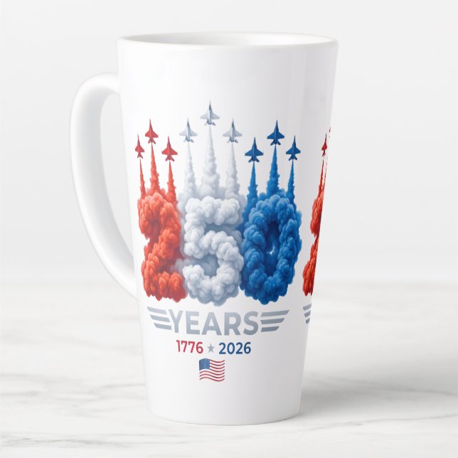 Tasse Latte Anniversaire patriotique de 250 ans (Angle gauche)