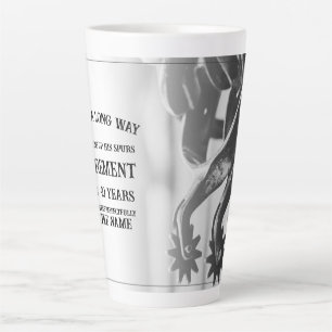 Tasse Latte Annonce de retraite avec de vieilles éperons