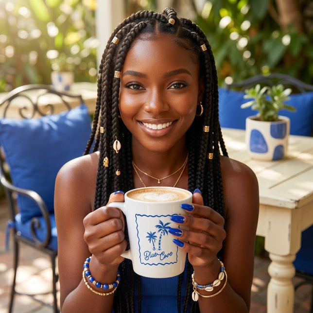 Tasse Latte Anse Bleue (Créateur téléchargé)