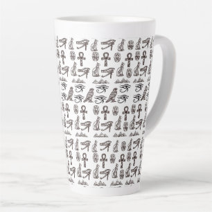 Tasse Latte Antiquités Égyptiennes Intemporelles Motifs Numéri
