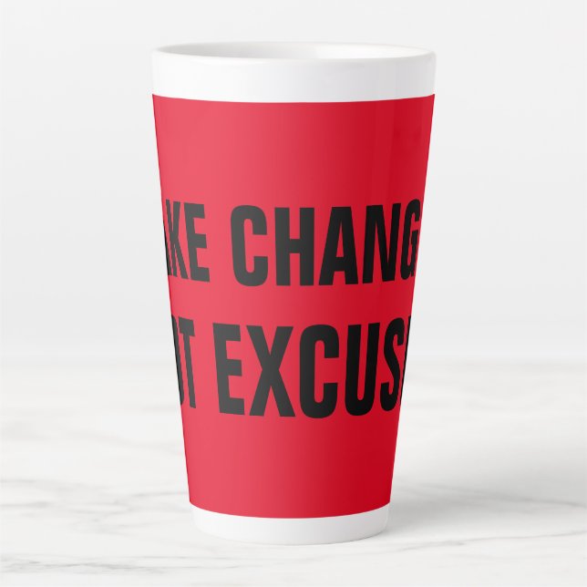 Tasse Latte Apporter des modifications n'excite pas le rouge i (Devant)