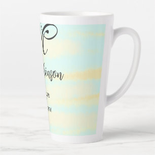 Tasse Latte appréciation du professeur d'aquarelle jaune simpl