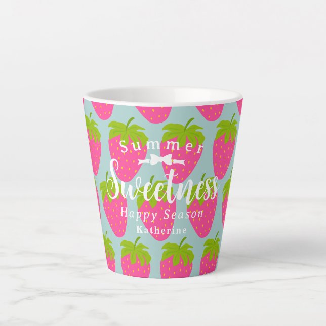 Tasse Latte Aqua aux fraises (Devant)