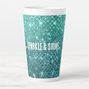 Tasse Latte Aqua Green Sparkle