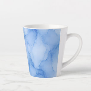 Tasse Latte Aquarelle Abstraite Bleu Clair