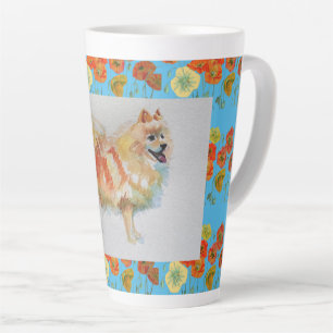 Tasse Latte Aquarelle allemande Spitz Pomeranian Chien Latte M