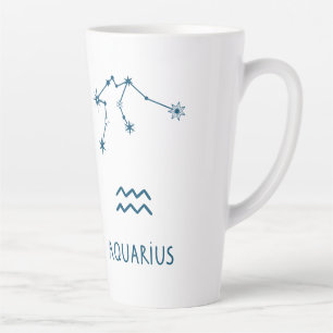 Tasse Latte Aquarelle Aquarius Astrologie Zodiac   Monogram Co