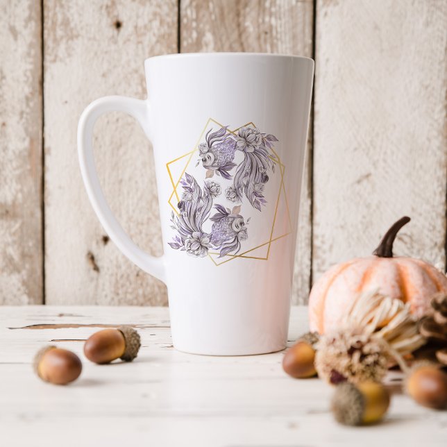 Tasse Latte Aquarelle Astrologie des Pics SIGNE Zodiaque | Mon (Créateur téléchargé)