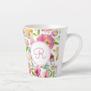 Tasse Latte Aquarelle Boho Pastel