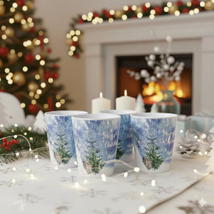 Tasse Latte Aquarelle 🎄 cadeaux de lanterne d'arbre de Noël