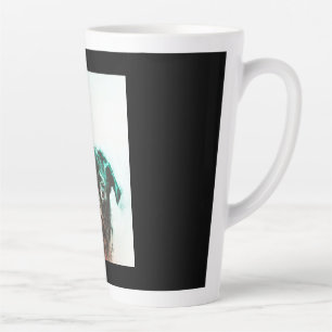 Tasse Latte Aquarelle carlin Aquarelle d'art de chien de Car